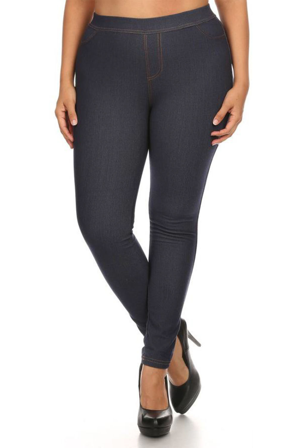 WIPLORE Jean Look Jeggings for Women Plus Size High Waist Stretch