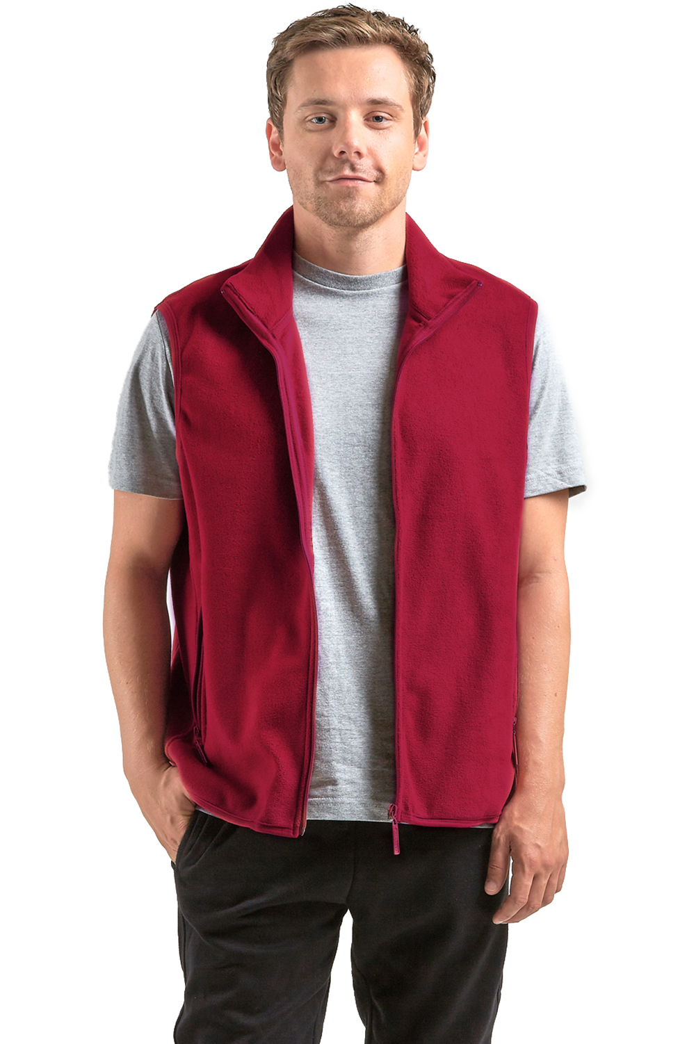 Men Polar Fleece Vest Zip Up Sleeveless Jacket Warm Winter Light Zipper