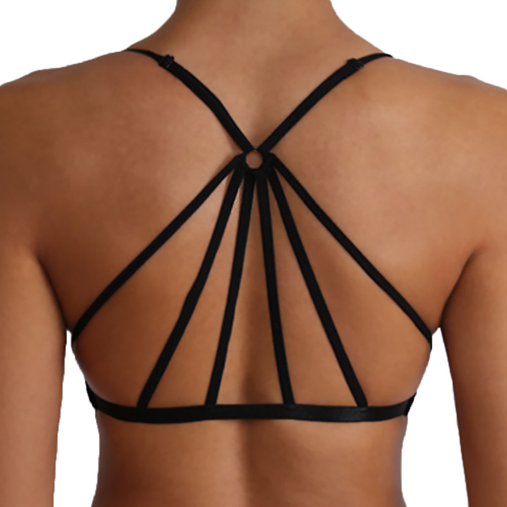 Womens Strappy Padded Bralette Criss Cross Seamless Caged Cutout Plus Size Bra Ebay