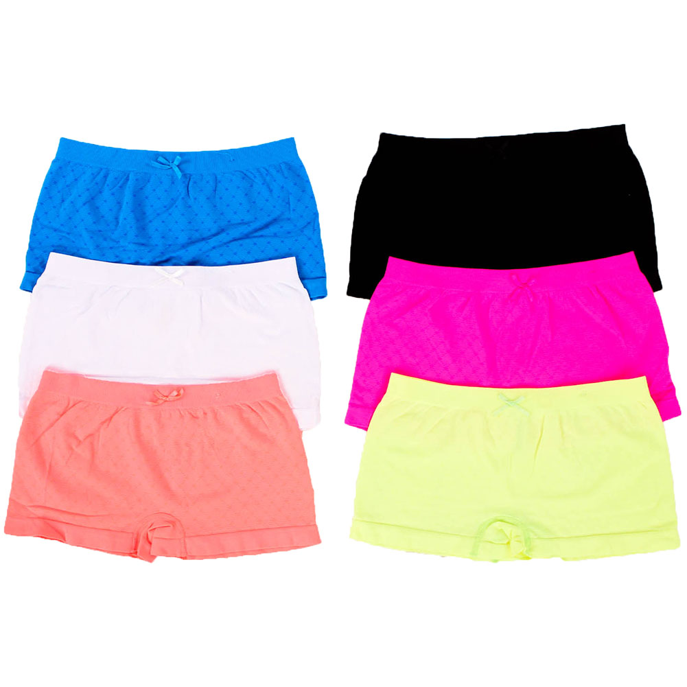 6 Pack Seamless Boyshorts Womens Underwear Panties Stretch Boxer Briefs