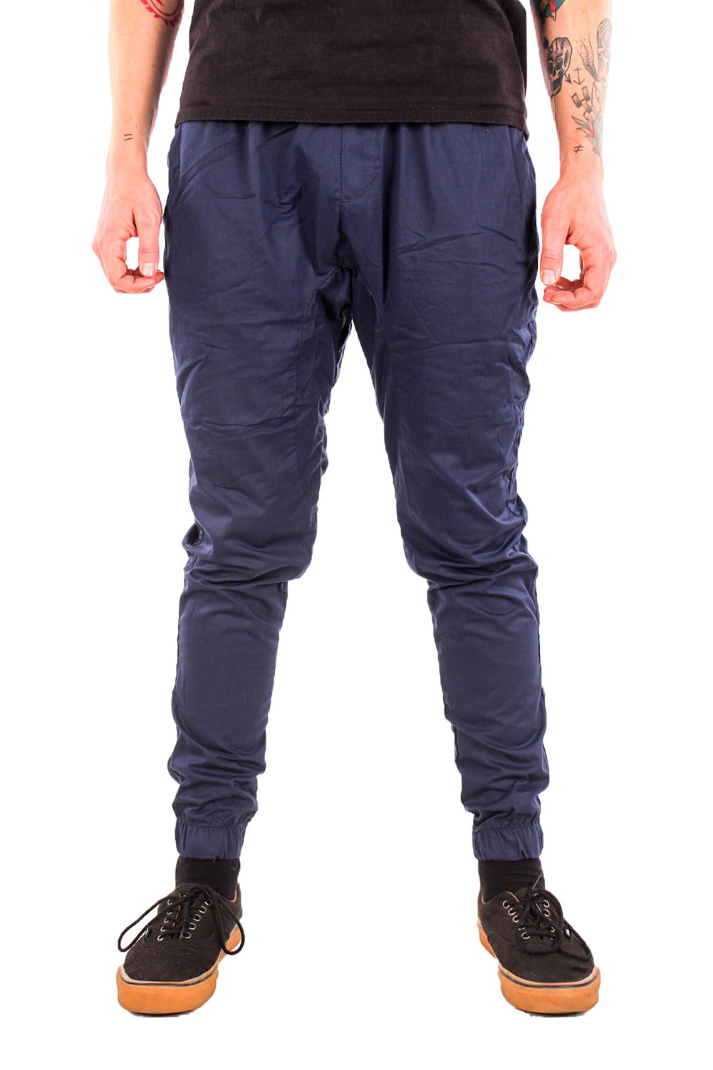 mens skinny twill joggers