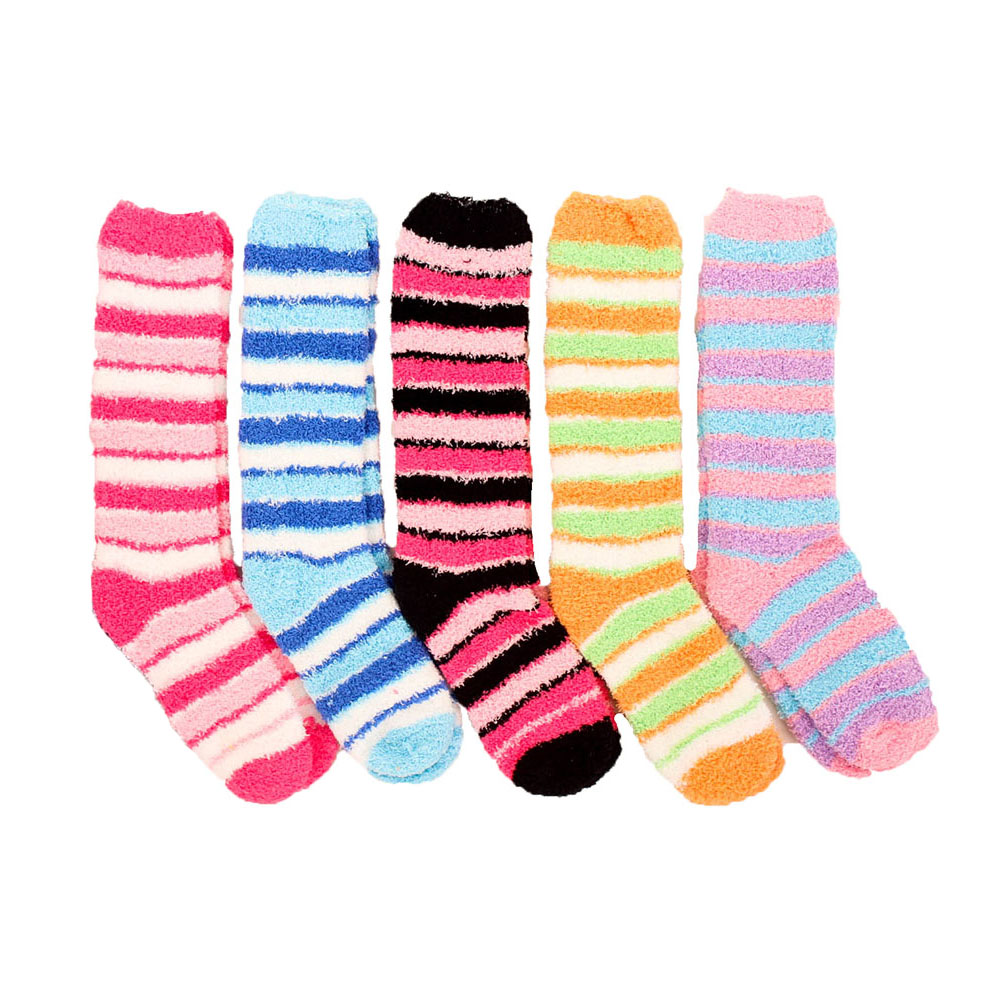 5 Pairs Womens Cozy Socks Fuzzy Plush Extra Long Knee High Slipper Winter Soft Ebay 