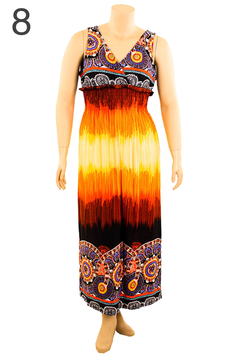 Womens Plus Size Printed Dress Long Maxi Sundress Boho Summer Smocked 2x 3x 4x Ebay 