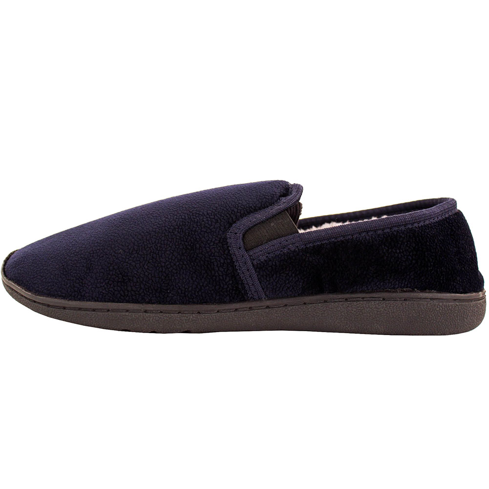 Mens Slippers House Shoes Faux Fur Lined Slip On Fleece Furry Outdoor ...