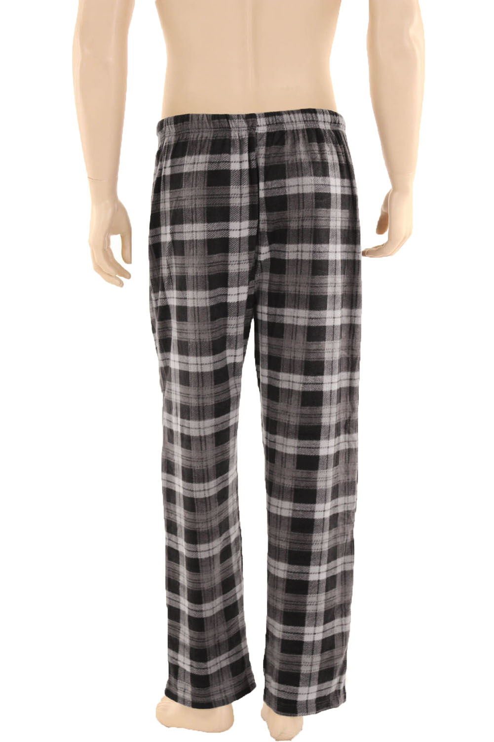 Mens Fleece Plaid Pajama Pants Lounge Sleep Night Bottoms PJ Plush Warm ...