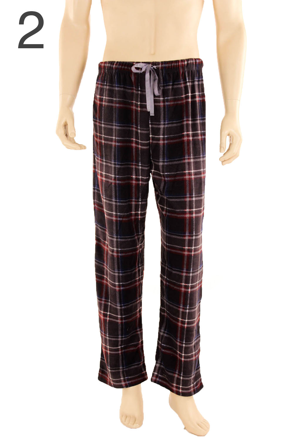 Mens Fleece Plaid Pajama Pants Lounge Sleep Night Bottoms PJ Plush Warm ...
