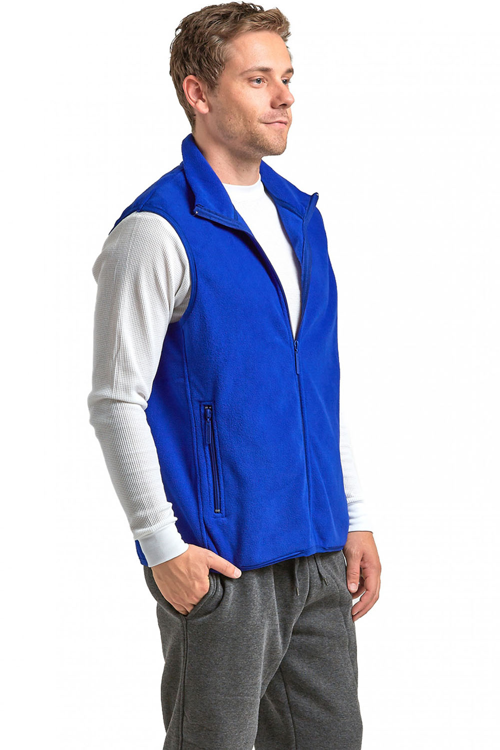 Men Polar Fleece Vest Zip Up Sleeveless Jacket Warm Winter Light | eBay