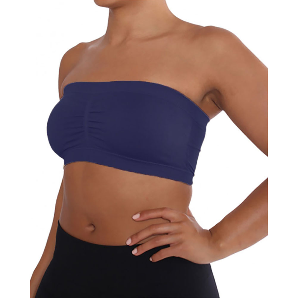 Womens Strapless Bandeau Bra Plus Size Seamless Tube Top Removable Pads Ebay