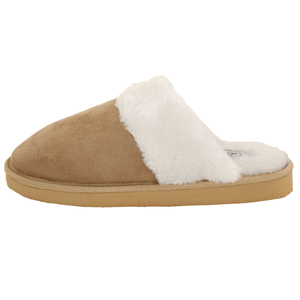 Womens Furry Slippers Faux Suede Fur Cozy Fuzzy House Shoes Scuff Mule Soft Warm | eBay