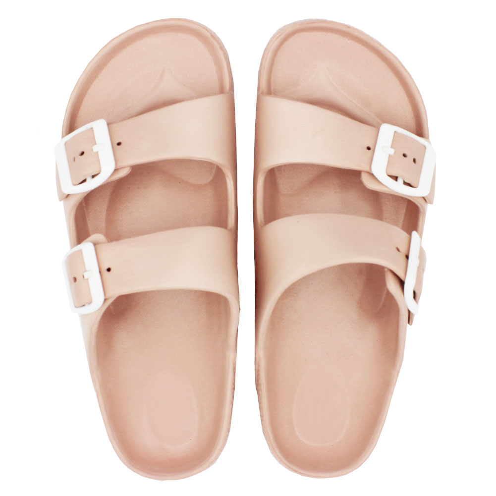 rubber two strap sandals