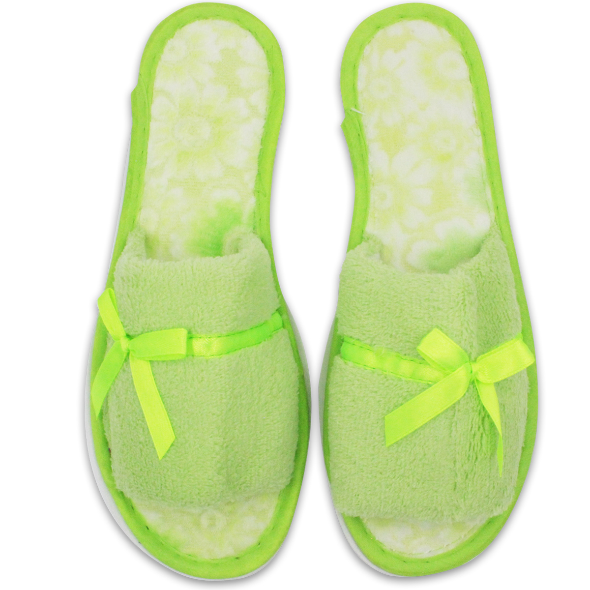 Women's Plush Open Toe Slippers Soft Comfy Terry Cloth House Shoes | eBay