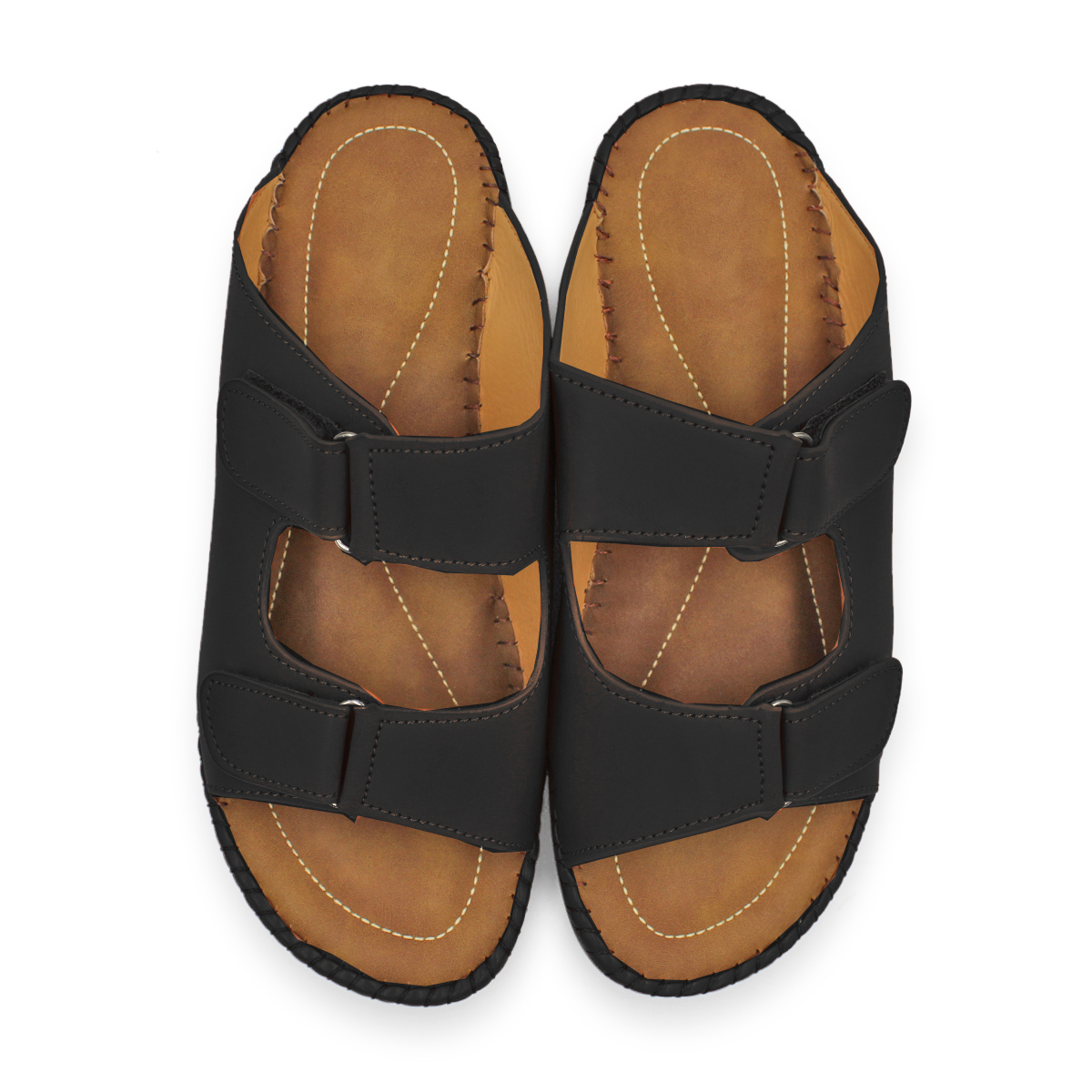 Womens Leather Comfort Sandals Double Strap Soft Slip on Slide Shoes | eBay