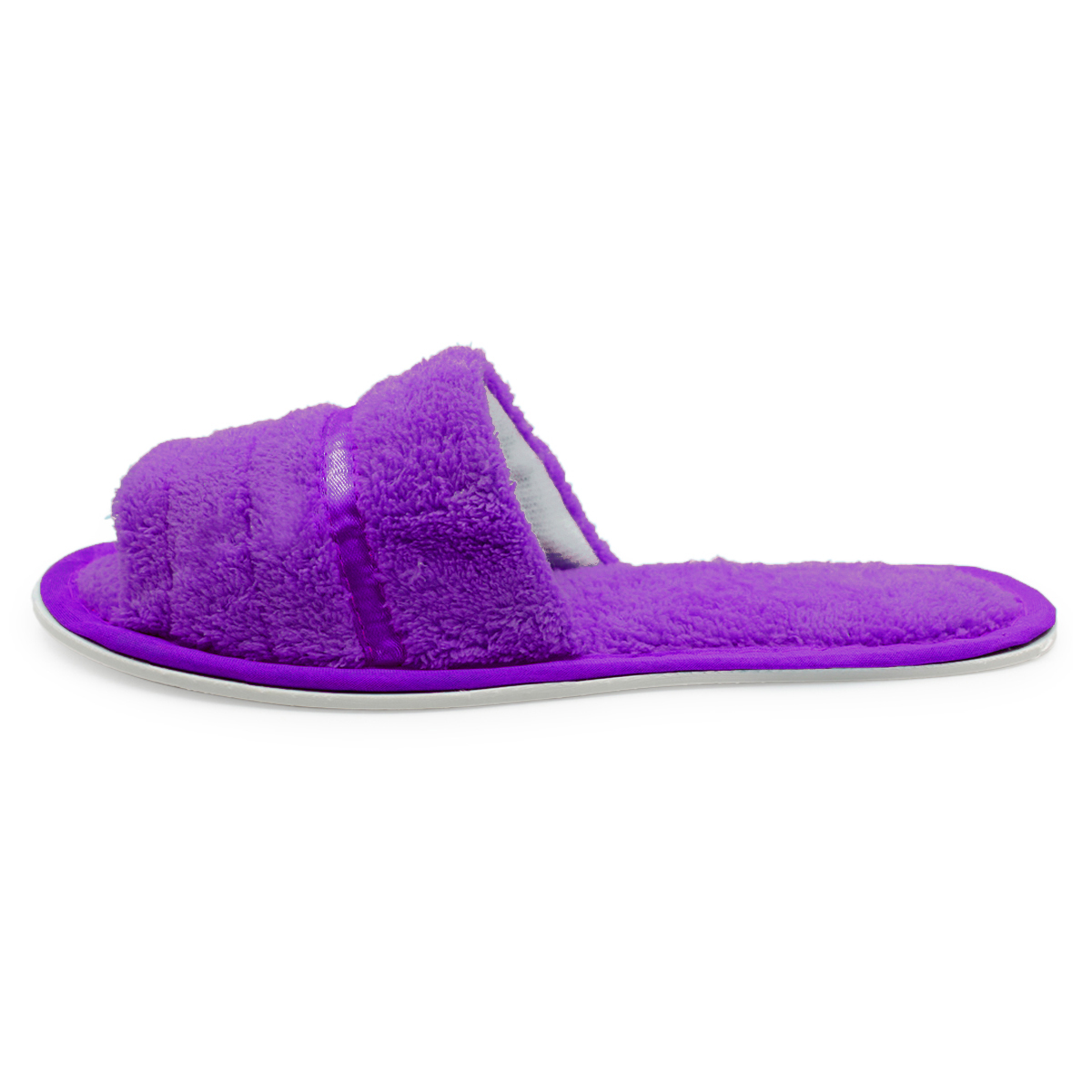 Women's Terry Slippers Open Toe House Shoes Slip On Slides | eBay