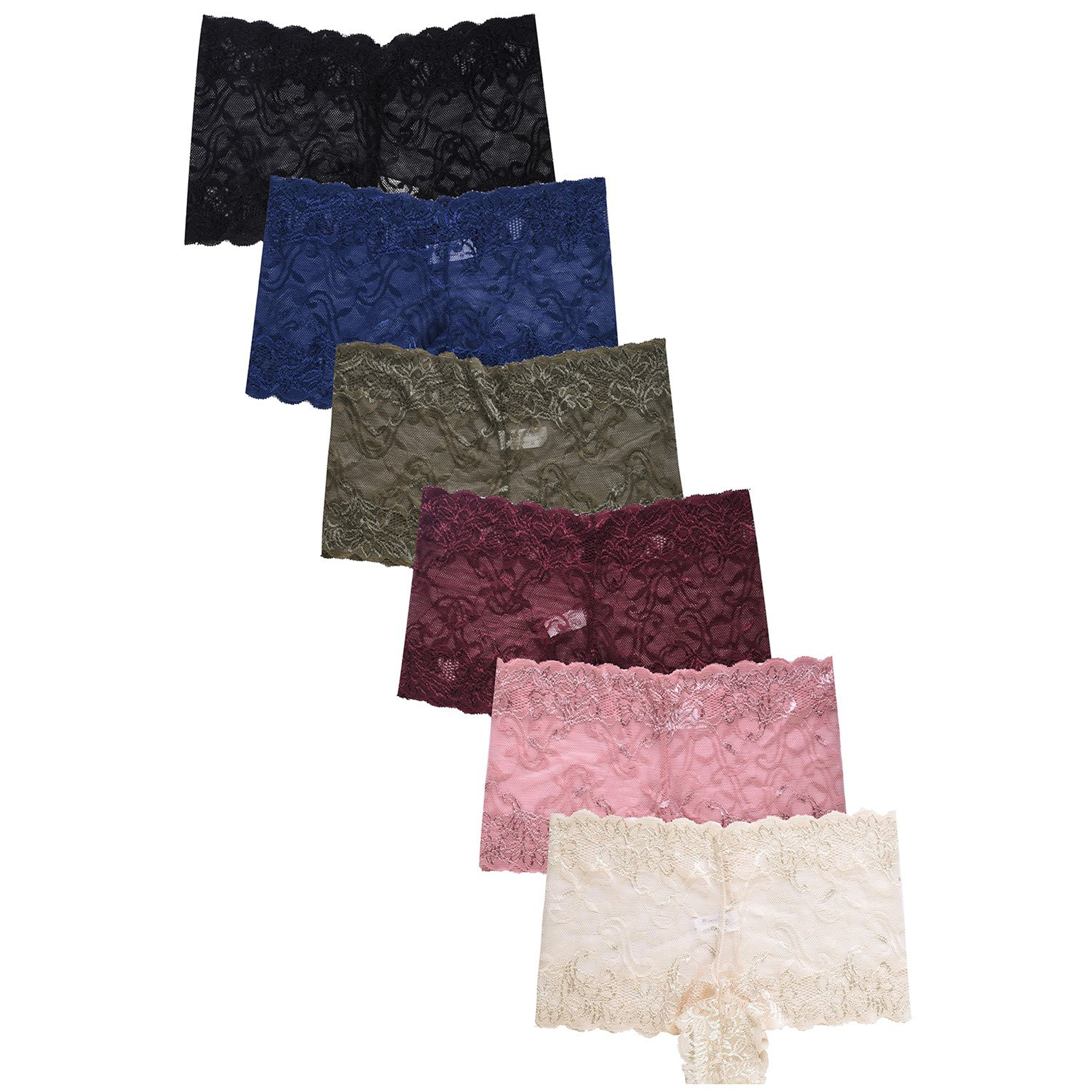 Women's Lace Boyshorts Underwear Multi Pack 6 Sexy Floral Panties | eBay