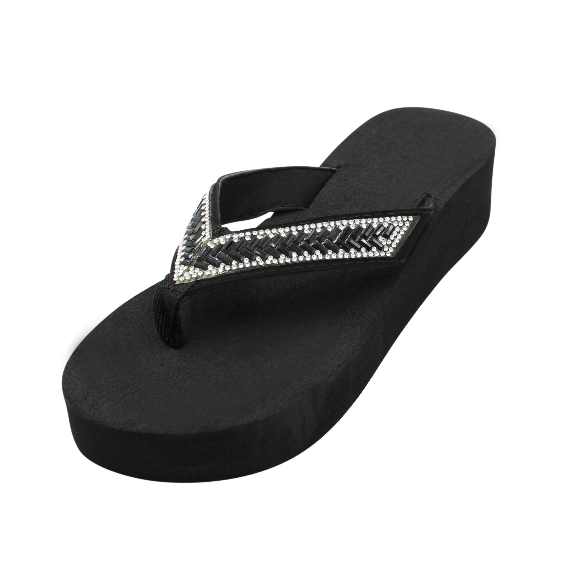 Women's Platform Wedge Rhinestone Sandal Thong Flip Flop Bling Sparkle