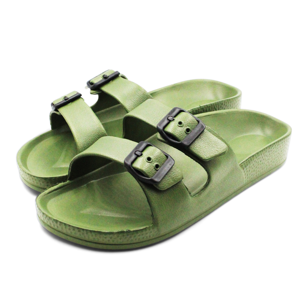 Mens Slip On Buckle Sandals Slides Rubber Shoes Outdoor Casual Strap Waterproof 
