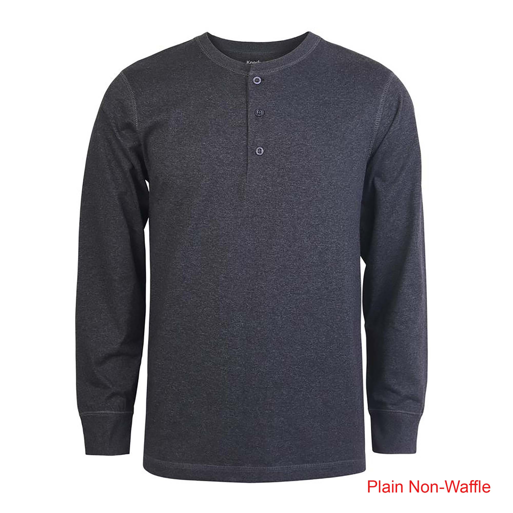 Knocker Mens 100% Cotton Thermal Top Waffle Knit Henley Undershirt