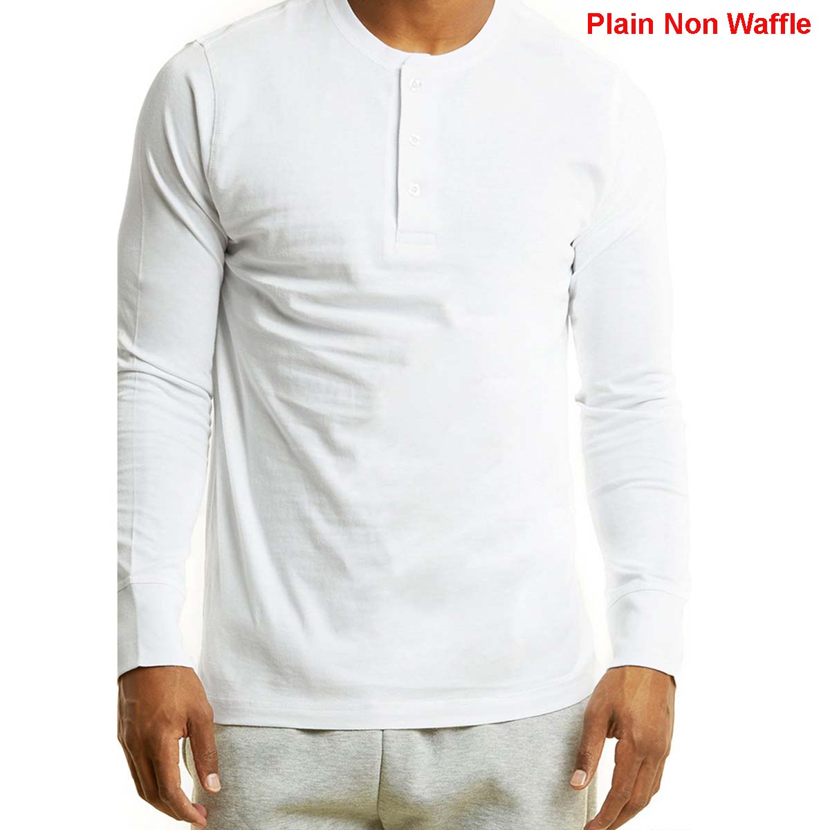 Knocker Mens 100% Cotton Thermal Top Waffle Knit Henley Undershirt