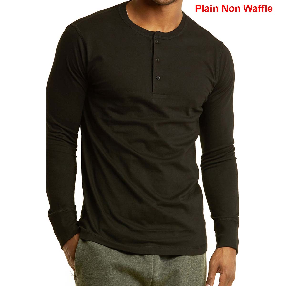 Knocker Mens 100% Cotton Thermal Top Waffle Knit Henley Undershirt ...