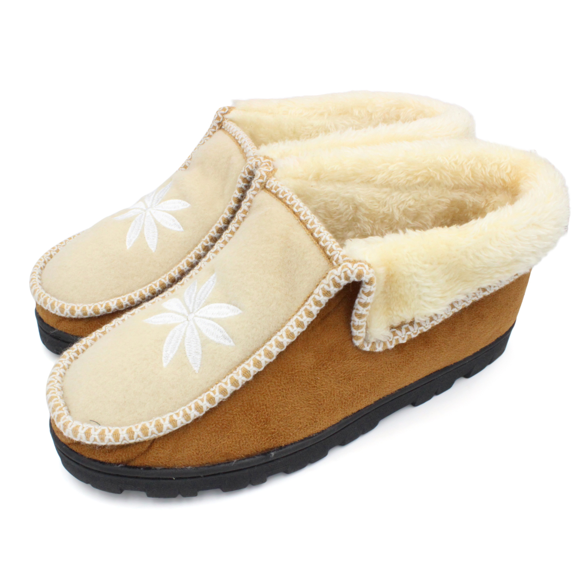 Womens Soft Fur Lined Suede Winter Moccasin Slippers Cozy Slip On House Shoes 