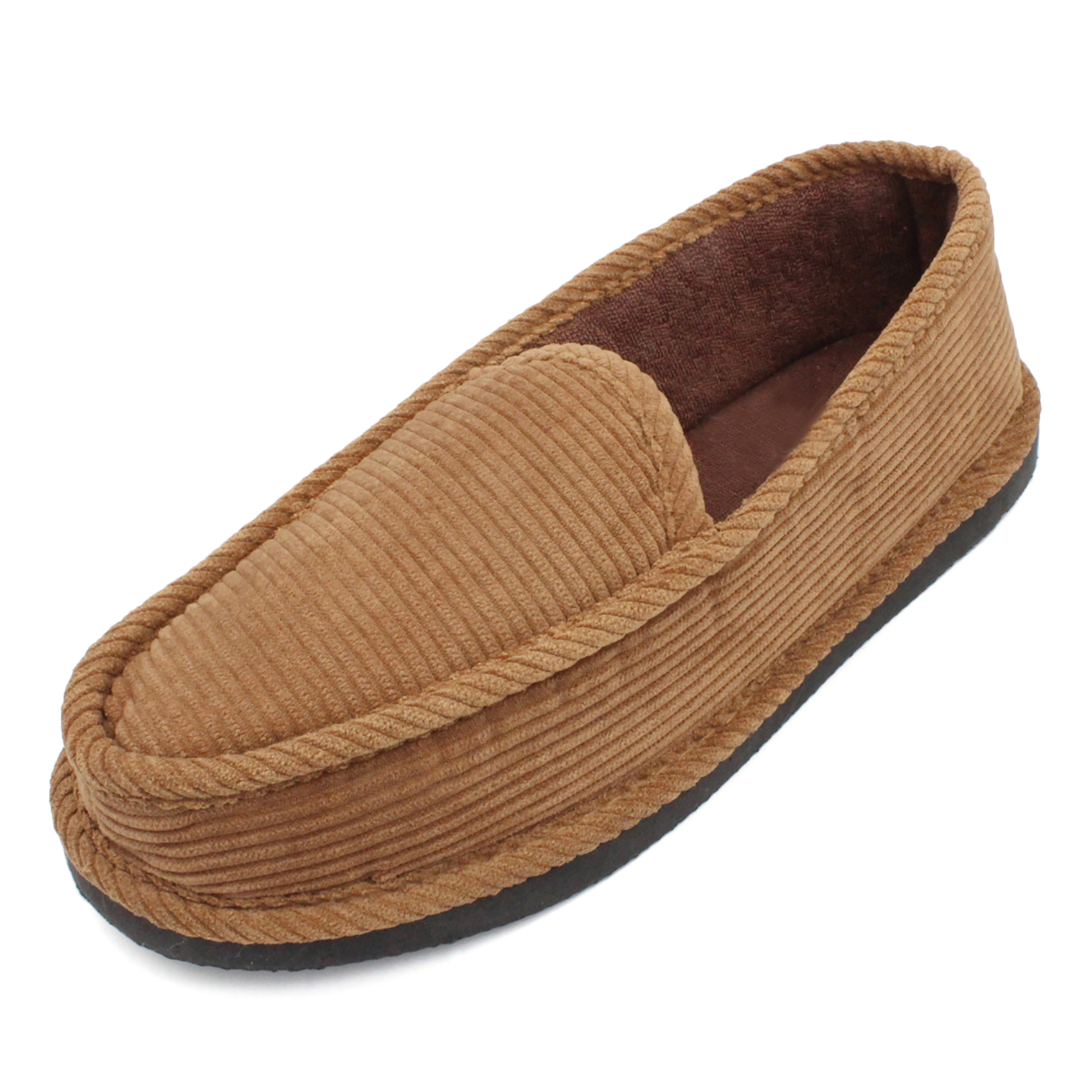 Men's House Slippers Corduroy Moccasin Slip-on Men Indoor Shoes