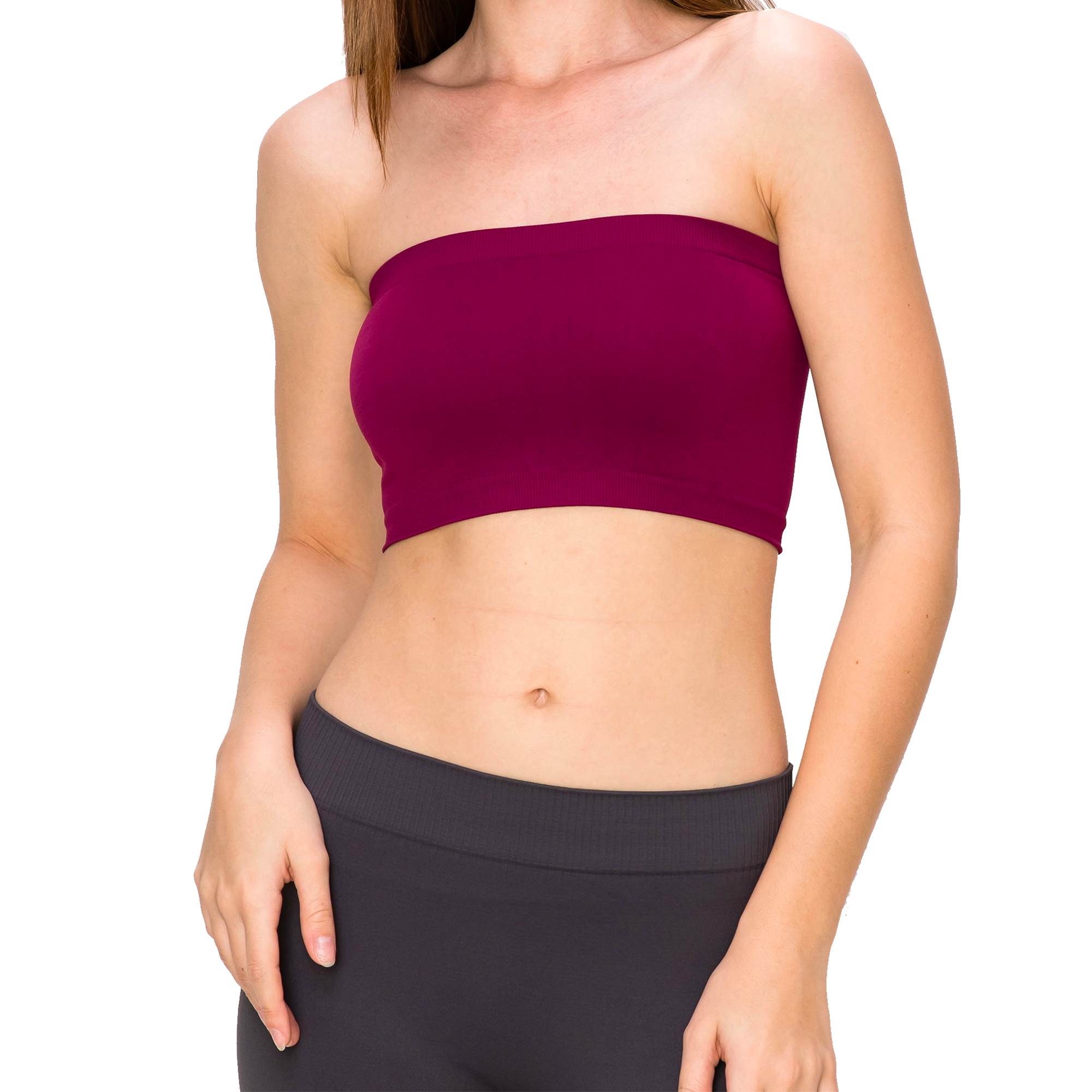 Women's Strapless Tube Bra Top Seamless Stretch Bandeau Fits
