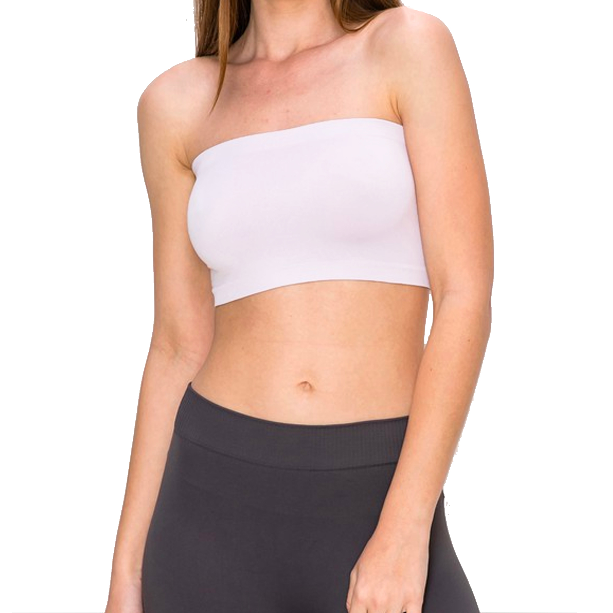 Tube Top Bra Seamless Bandeau Strapless Bralette Stretch Layering Solid Crop  Top