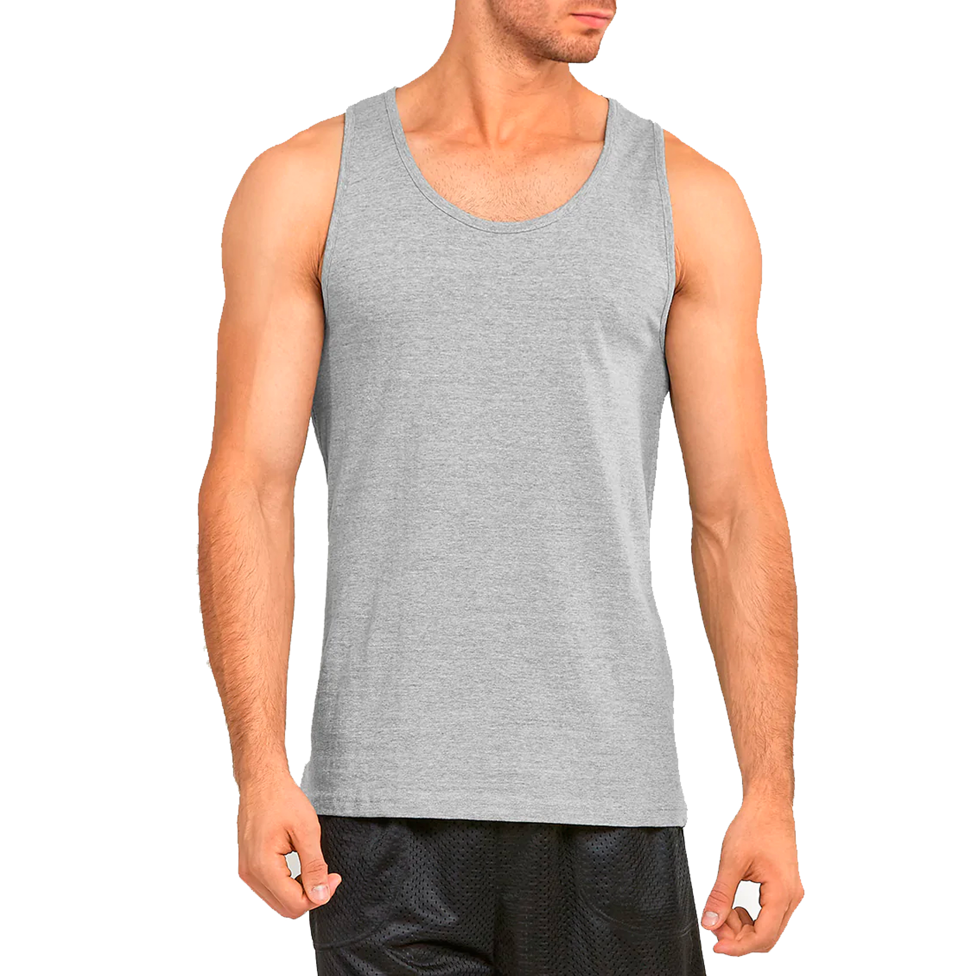 Men Loose Fit Tank Top Sleeveless Shirt Solid Workout Gym Blank Casual ...