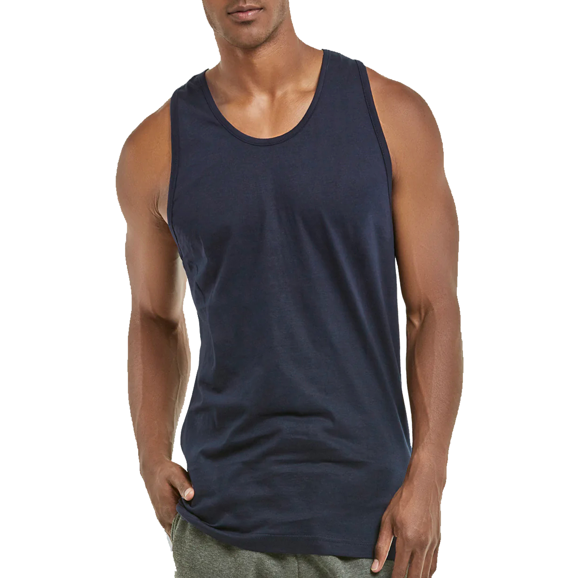 Men Loose Fit Tank Top Sleeveless Shirt Solid Workout Gym Blank Casual