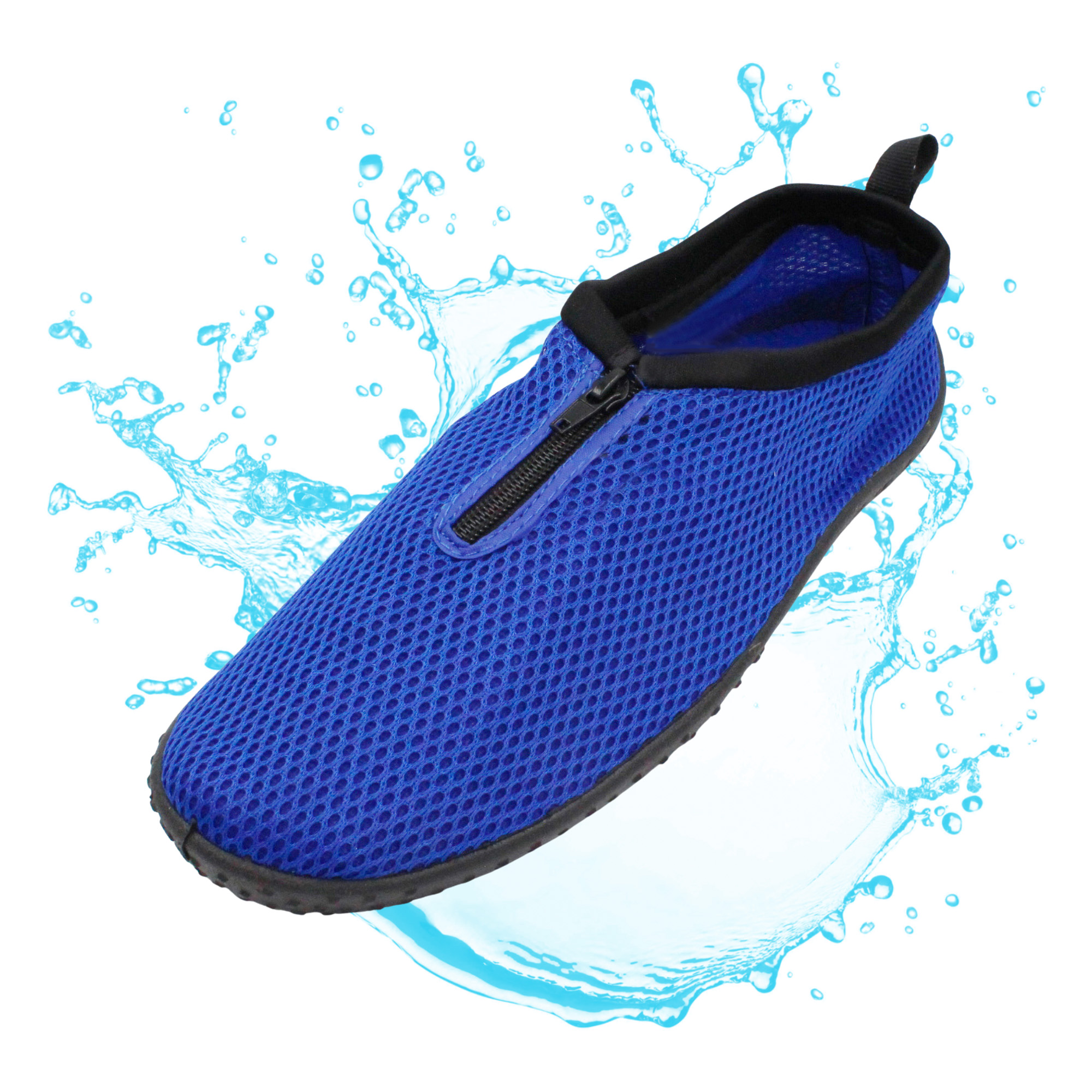 Mens Water Shoes Aqua Socks Zip Up Slip On Flexible Pool Beach Swim ...