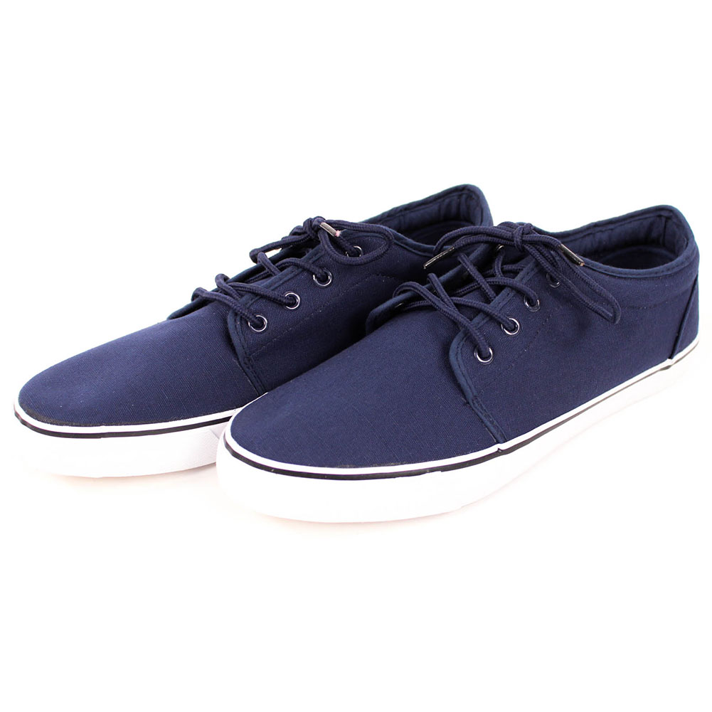 Mens Casual Canvas Shoes Skate Sneakers Mid Height Laces Classic Tennis ...