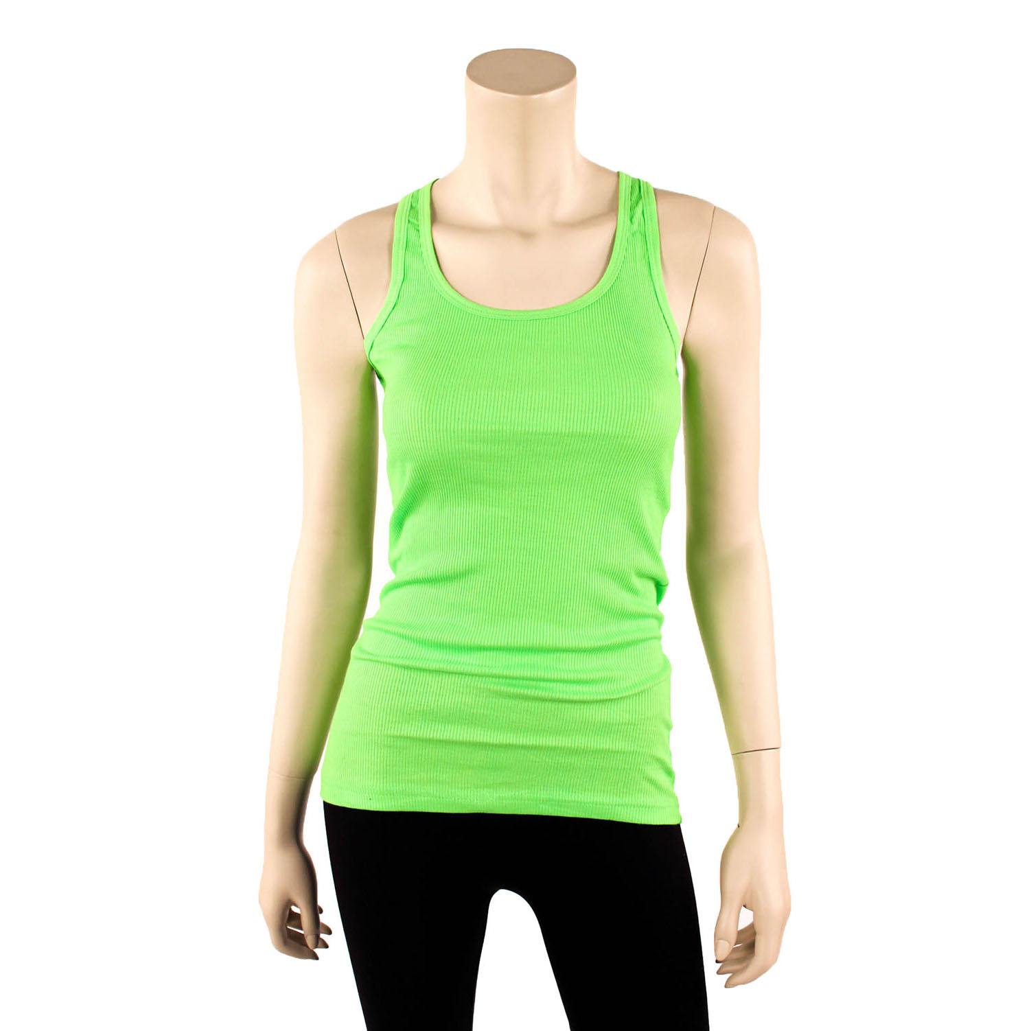 Womens Tank Top 100% Cotton Heavy Weight Ribbed A-Shirt Basic Workout S ...
