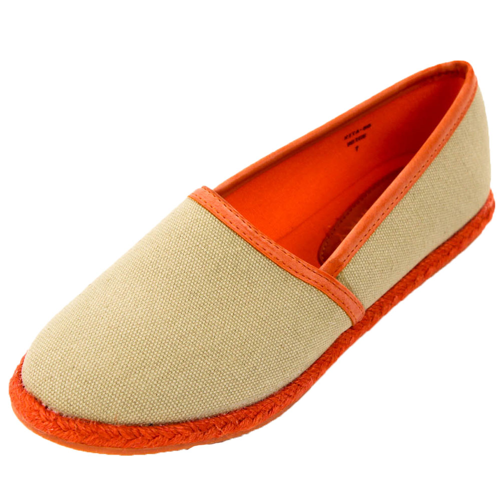 Womens Canvas Shoes Flats Slip On Classic Casual Espadrille Loafer ...