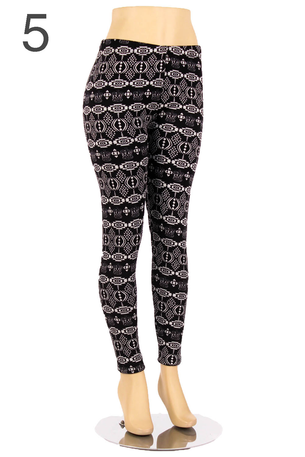 Plus Size Fur Lined Leggings Tribal Winter Print Thick Stretch Pant 1X ...