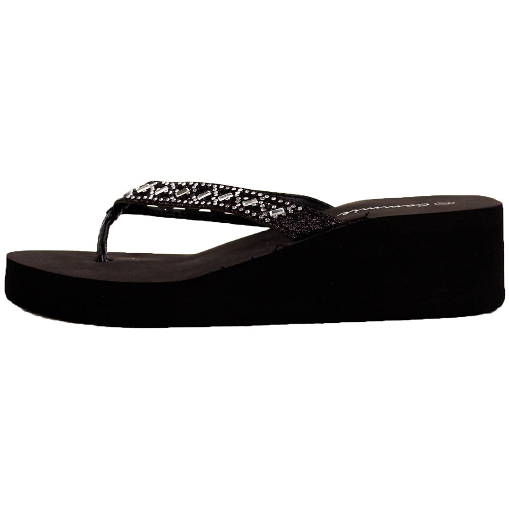 Womens Platform Flip Flop Sandals Thong Heel Wedge High Shoes Foam ...