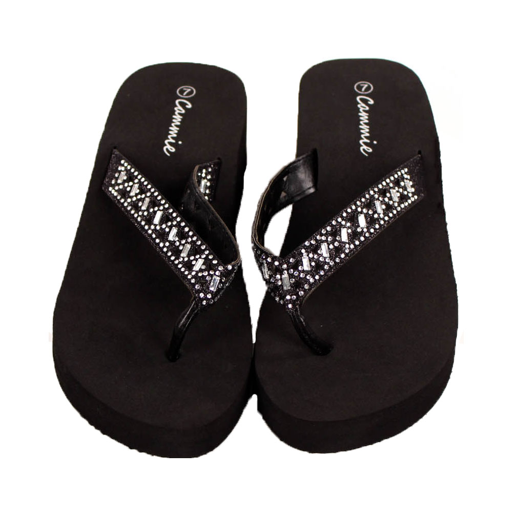 Womens Platform Flip Flop Sandals Thong Heel Wedge High Shoes Foam ...