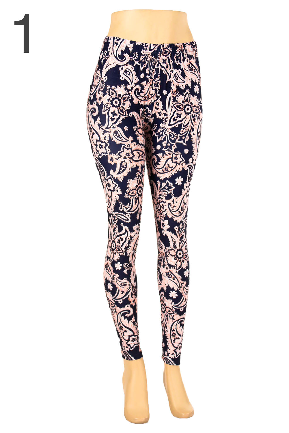 Plus Size Print Leggings Soft Stretch Pants Fashion Color Floral New 1X ...