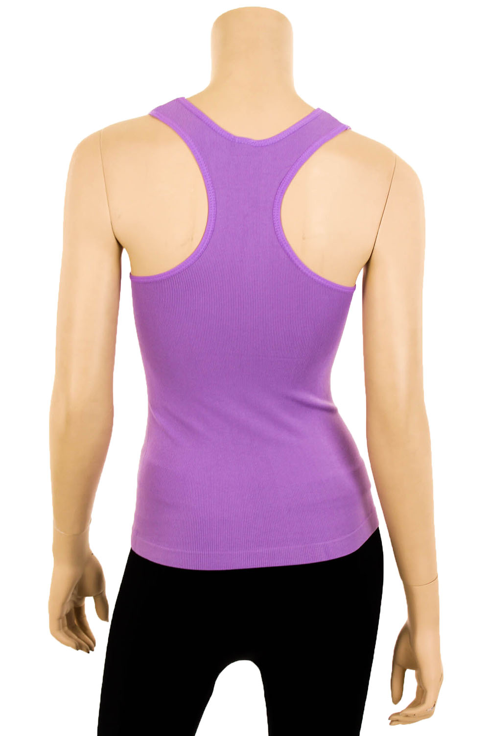 Racerback ribbed tank tops for women printed
