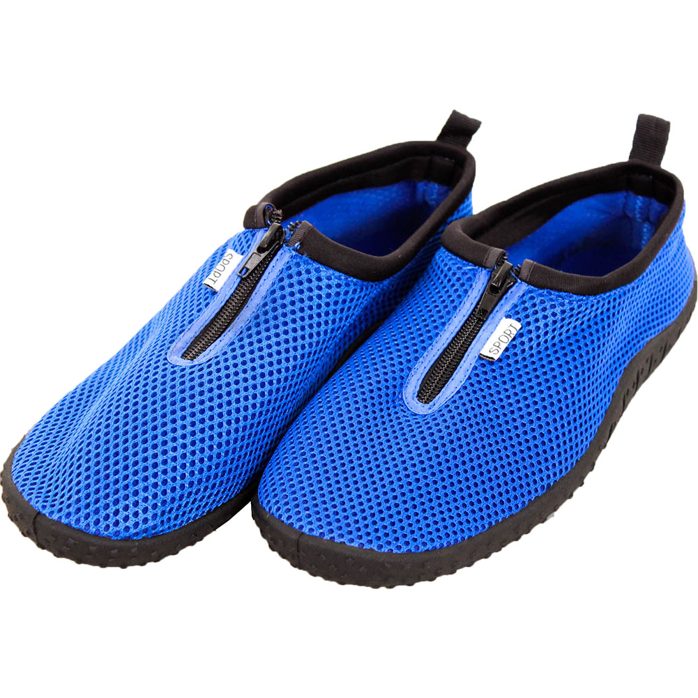 Mens Water Shoes Aqua Socks Zip Up Slip 
