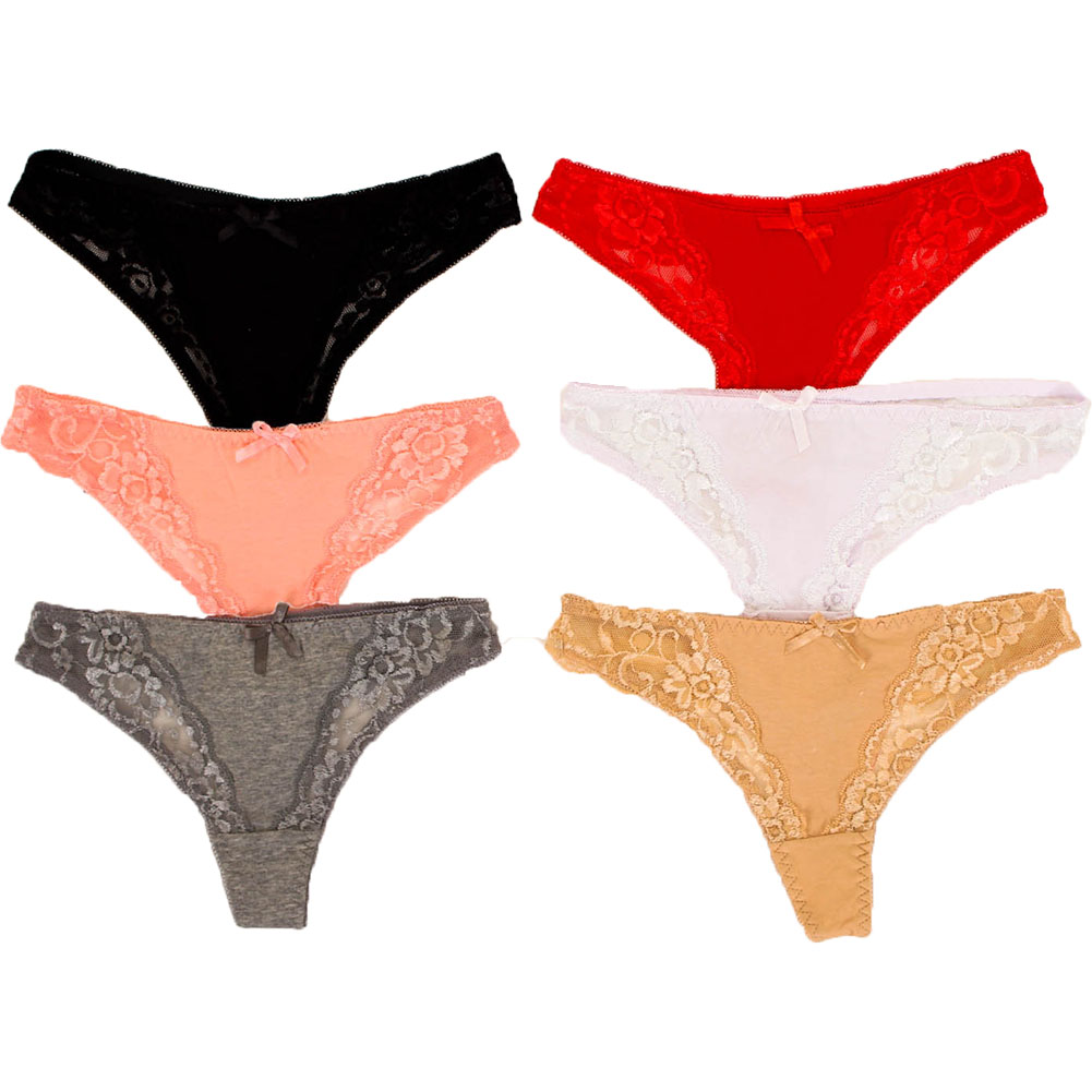 6 Pcs Womens Thongs Lace Sexy Underwear Panty Lingerie Pack Lot Hot New ...