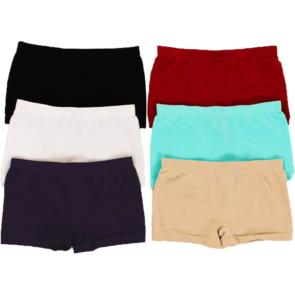 6 Pack Seamless Boyshorts Womens Underwear Panties Stretch Boxer Briefs ...